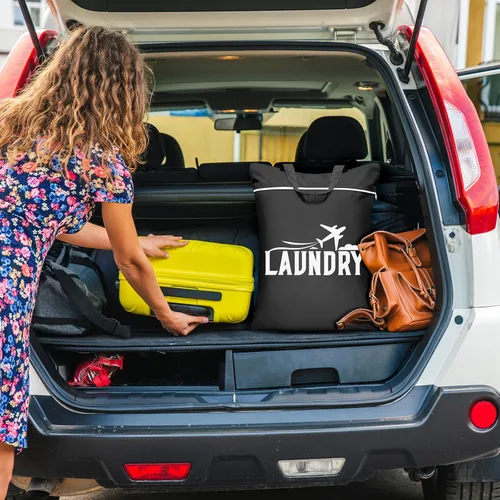 Vista 5 de 2 piezas de bolsas grandes de viaje para lavandería - Bolsa húmeda impermeable lavable para ropa sucia, traje de baño, entrenamiento, gimnasio