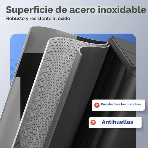 Vista 6 de WLIVE Bote de basura doble de acero inoxidable de 2 x 8 galones, cubo de basura doble para cocina con tapa de cierre suave, combo de basura