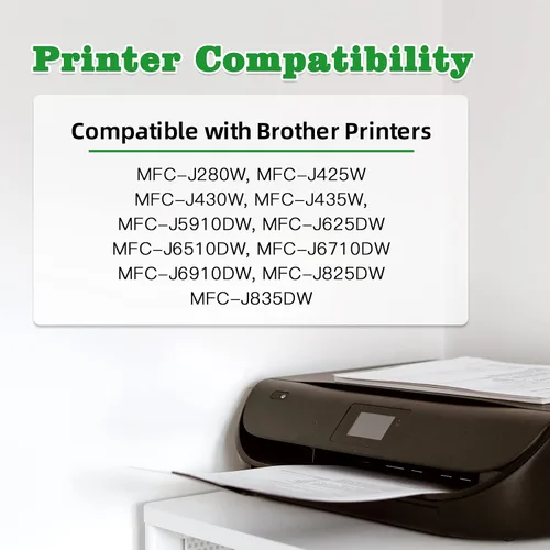 Vista 2 de Cartucho de tinta compatible de repuesto para Brother LC75 LC71 LC71 Black LC71BK LC75BK Cartuchos de tinta para impresora Brother MFC-J280W, J425W