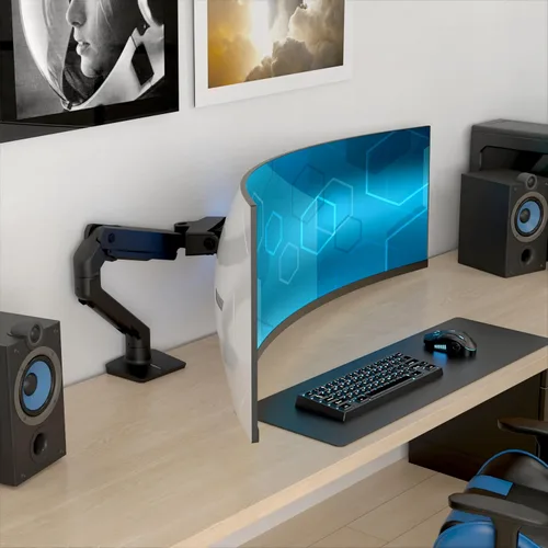 Vista 3 de Ergotron - HX VHD Premium Brazo de Monitor de Juego de Alta Resistencia, Soporte de Escritorio para Monitor Único – para Monitores Ultra Anchos