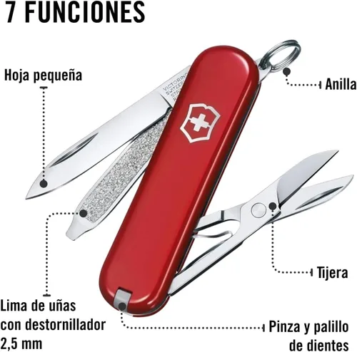 Vista 4 de Victorinox Classic SD Red - Navaja Suiza Army - Longitud 58 Mm - 7 Herramientas