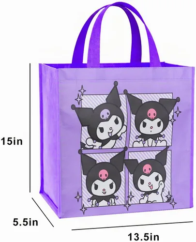 Vista 3 de SANRIO Kuromi - Bolsas de mano, paquete grande y reutilizable para niños