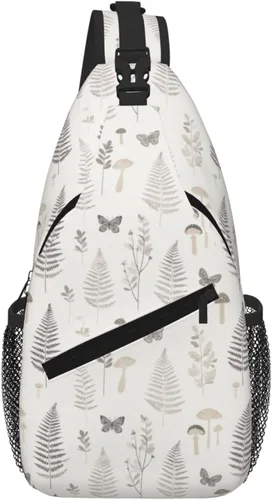 Vista 13 de Bolso bandolera para hombres y mujeres, mochila cruzada floral de tulipán pastel, mochila casual de senderismo para viajes, deportes, correr, bolsa