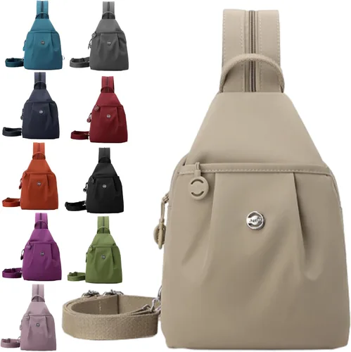 Vista 16 de Bolsa impermeable de 2 vías, bolsa de hombro convertible Oxford de gran capacidad, bolsa cruzada para mujer, mochila de viaje, Negro -, Mediana