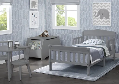 Vista 4 de Delta Children Canton Cama para Niños Pequeños, Certificado Greenguard Gold, Gris