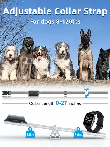 Vista 7 de Collar de Entrenamiento para Perros Bousnic con Control Remoto - Collares de Descarga para Perros Impermeables de 4000ft para 2 Perros, para Perros