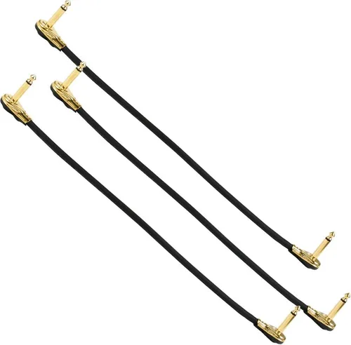 Vista 6 de TIMESETL Paquete de 3 cables de conexión de guitarra de 12 pulgadas, ultra silenciosos, con efecto de instrumento, cables de parche de pedal de 1/4