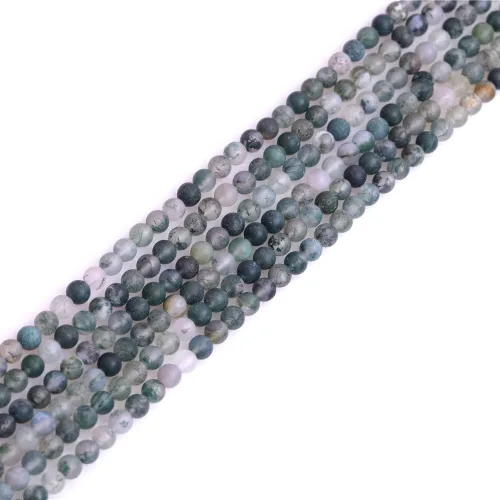 Vista 38 de Cuentas espaciadoras redondas de ágata negra esmerilada mate mate de 0.157 in para fabricación de joyas de 15 pulgadas