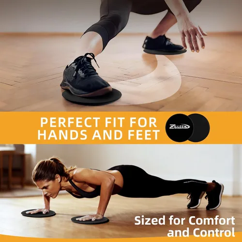 Vista 3 de Zilleen Deslizadores de Ejercicio para Entrenamiento Discos de Fitness para Pilates para Mujeres y Hombres, Paquete de 2