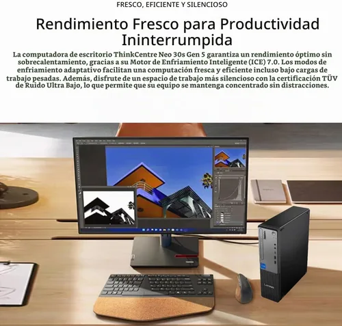 Vista 5 de Lenovo ThinkCentre - Escritorio empresarial de factor de forma pequeño, Intel Core i7-13620H de 13ª generación, DDR5 de 16 GB, SSD de 512 GB, HDMI
