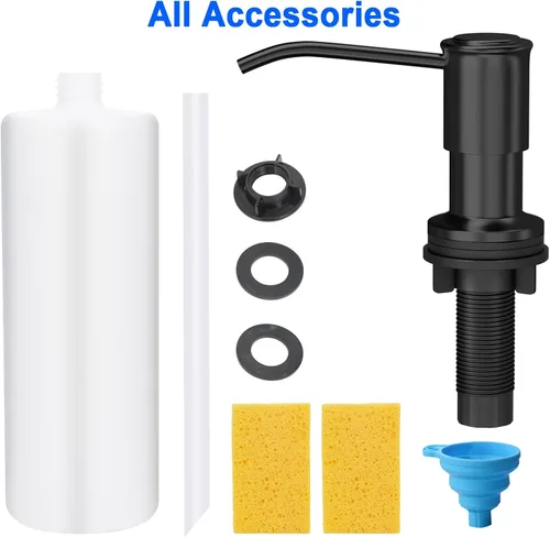 Vista 7 de Dispensador de jabón para fregadero de cocina, bomba dispensadora de jabón para fregadero de cocina, recarga desde la parte superior, dispensador