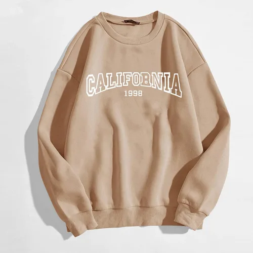 Vista 2 de ZJRXM Sudadera de California para niñas adolescentes, suéter de manga larga con letras estéticas de moda para mujer