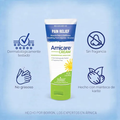 Vista 3 de Crema Arnicare de Boiron para el alivio del dolor en las articulaciones, dolor muscular, dolor muscular y la hinchazón de moretones o lesiones