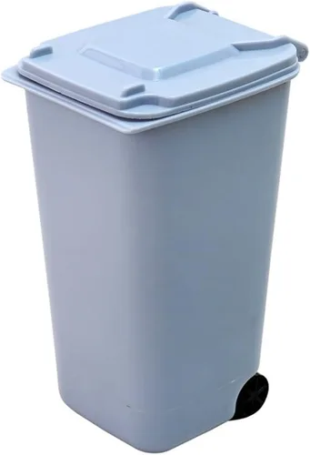 Vista 6 de TOYMYTOY Juego de 4 cubos de basura de escritorio con tapa, organizador de basura de escritorio, contenedor de almacenamiento, bolígrafos, lápices