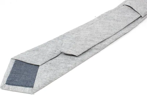 Vista 84 de Corbata delgada de algodón cambray para hombre, estilo desgastado texturizado - 2 1/2 pulgadas de ancho