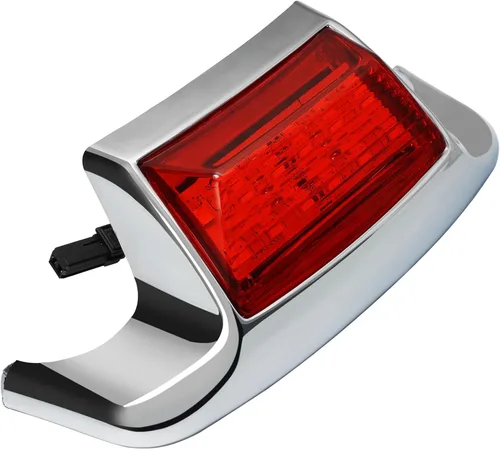 Vista 4 de TCT-MOTORPARTS Luz de punta de guardabarros trasera cromada roja para Harley FLSTC Heritage Softail Classic