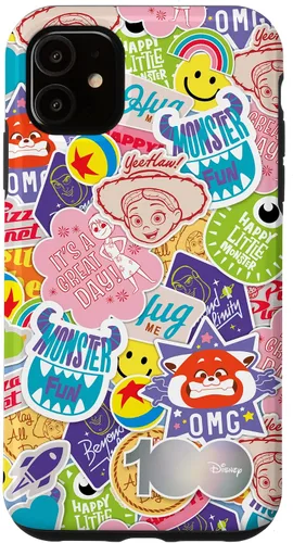 Vista 8 de Funda para iPhone 16 Disney 100 Pixar Happy Faces and Happy Stickers D100