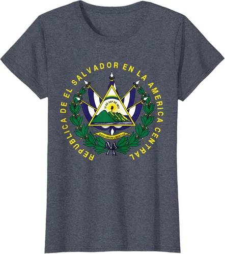 Vista 47 de amdesco Salvador Camisa, salvadoran Escudo de armas playera, mujer L, Blanco