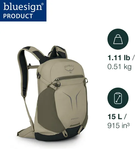 Vista 2 de Osprey Sportlite - Mochila ligera de senderismo (15 litros), color morado Púrpura grafito