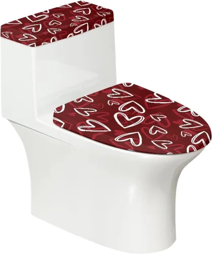 Vista 27 de Juego de 2 Fundas de Asiento de Inodoro con Hojas de Arce de Otoño, Juego de Fundas de Tapa de Tanque de Inodoro con Hojas de Arce Impresas