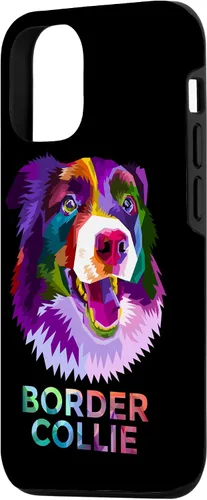 Vista 2 de Funda para iPhone 14 Colorida Mighty Border Collie de raza de perro