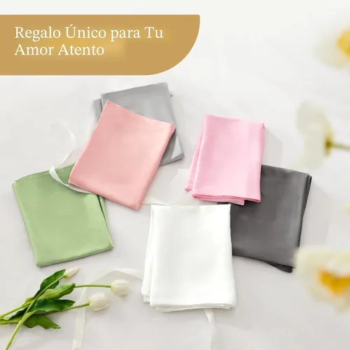Vista 6 de INFIIXSO Funda de almohada de seda de morera, para cabello y piel, tamaño estándar, cremallera oculta, 20 x 26 pulgadas, suave y refrescante