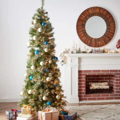 Vista 5 de Special Happy Corp LTD Royal Cashmere - Árbol de Navidad artificial preiluminado de 7-1/2 pies de alto con 500 transparentes