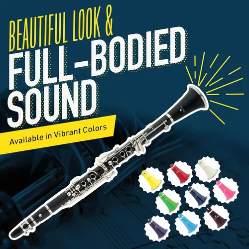 Vista 9 de Mendini by Cecilio Clarinete plano B para principiantes, clarinete Ebonite Bb con 2 barriles reemplazables, 10 cañas, soporte, bolsillo, boquilla