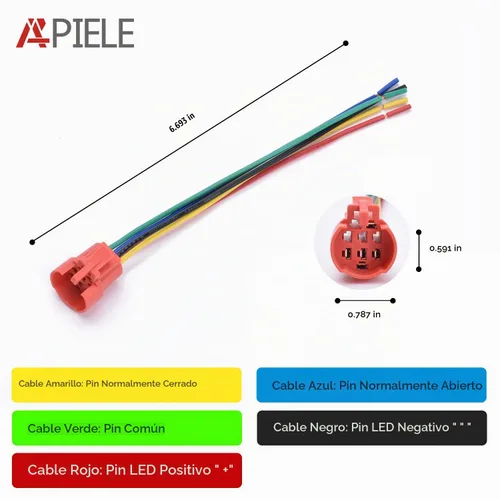 Vista 4 de APIELE Interruptor de botón de cierre de 0.748 in, 12 V - 24 V CC LED SPDT 1NO1NC, interruptor de botón de metal de acero inoxidable con coleta, 6