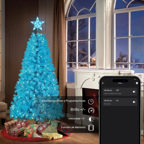 Vista 7 de Brizled Estrella Inteligente para la Copa del Árbol de Navidad, 7.5" Estrella Iluminada con 11 LED para Copa de Árbol, Estrella de Navidad con Rgb
