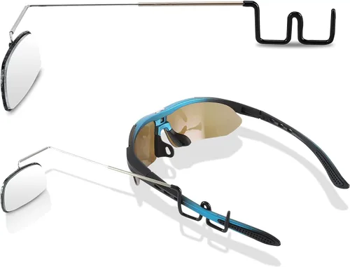 Vista 2 de Accmor Espejo de gafas para bicicleta, espejo de gran angular ajustable de 360 grados, accesorios de conducción, paquete de 1