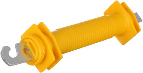 Vista 4 de 5PCS Cerca Eléctrica Sintética Rubbergate Goma Puerta Manija, Gancho De Acero Estampado Pesado, Amarillo Heavy Stamped Steel Hook · Secure