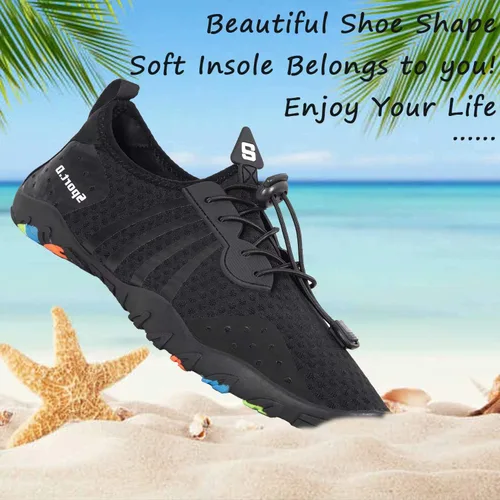 Vista 2 de YALOX - Zapatos de agua de secado rápido para hombre y mujer, para exteriores, proporcionan una sensación de ir descalzo, para usarlos en la playa