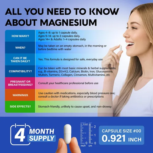 Vista 6 de Glicinato de magnesio 500 mg – Suplemento quelatado – Forma de alta absorción de magnesio – Apoyo para el sueño, la salud muscular y cardíaca