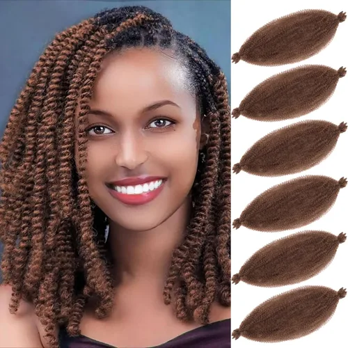 Vista 46 de Cabello para trenzar de 10 pulgadas para locs suaves sintéticos, trenzas de ganchillo Passion Spring Cuban Twist Hair Butterfly Loc Marley Twist