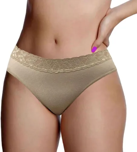 Vista 3 de Bragas de algodón para mujer, cintura de encaje suave, paquete de 3 unidades (S-XXL)