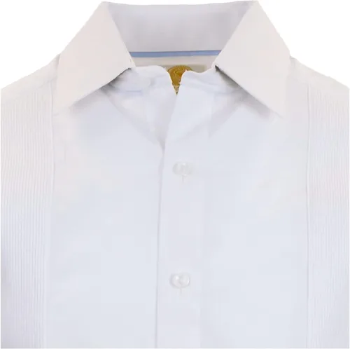Vista 5 de Manchester Guayabera - Camisa de manga larga para hombre, ajuste regular