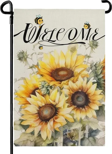 Vista 41 de Bandera de jardín floral de verano (bandera de jardín de águila del 4 de julio)