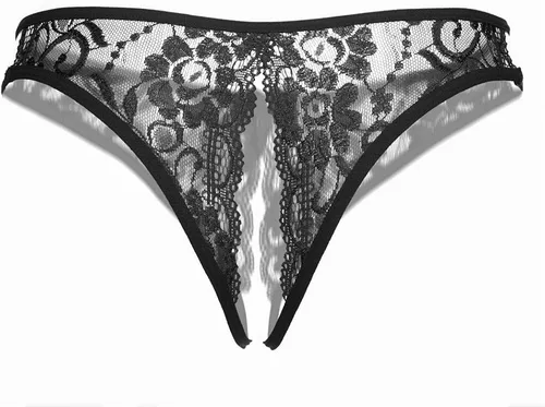Vista 3 de SLITHICE Calzoncillos de encaje floral sexy para mujer con bonito centro de lazo