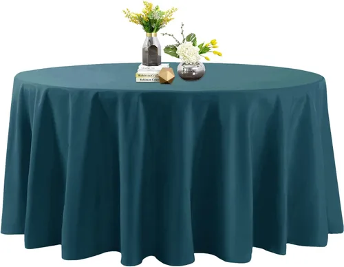 Vista 119 de Mantel de poliéster lavable de 132 pulgadas, resistente a las manchas y a las arrugas, mantel decorativo para mesa de comedor, fiestas de bufé