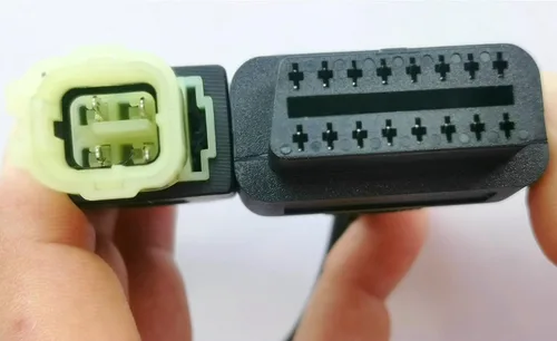 Vista 3 de Adaptador OBD para Motocicleta, OBD2 de Diagnóstico de 4 Pines (Línea K) Conector J1962 para Motocicletas Hondadaa de 40CM
