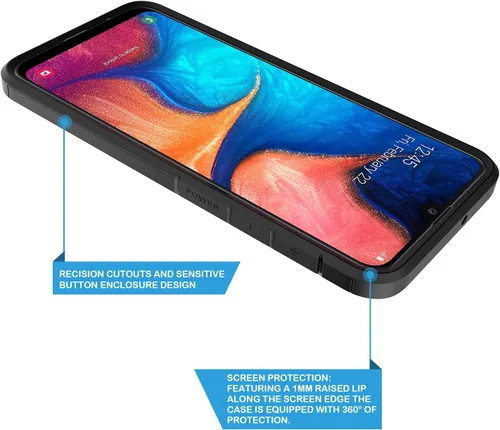 Vista 3 de Rosebono - Funda compatible con Samsung Galaxy A70, delgada híbrida de doble capa a prueba de golpes, cubierta dura a prueba de golpes, linda funda