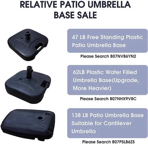 Vista 5 de LOKATSE HOME Base cuadrada de plástico rellenable para exteriores, para sombrilla de patio, color negro