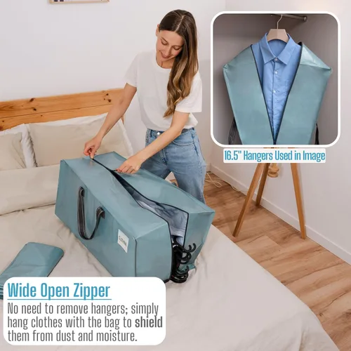 Vista 82 de VENO Paquete de 6 bolsas de mudanza resistentes con correas de mochila, cremalleras y asas, bolsas de embalaje extragrandes para artículos