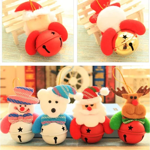 Vista 7 de Happy Trees Juego de adornos de felpa para árbol de Navidad para decoración de fiesta en el hogar, muñeco de nieve colgante de Navidad, alce, Papá
