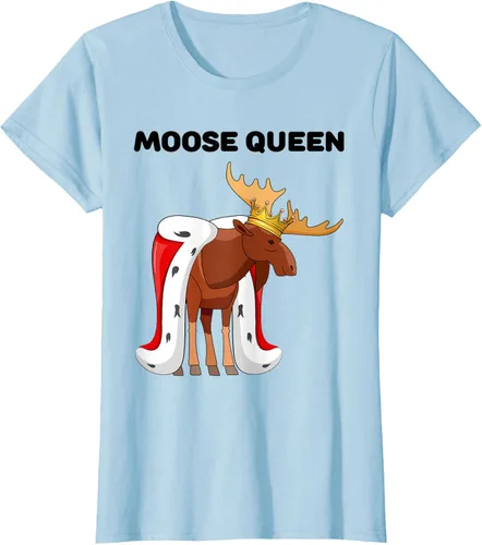 Vista 16 de Moose Queen Camiseta para niñas amantes de los alces Camiseta de alce para mujer, Blanco