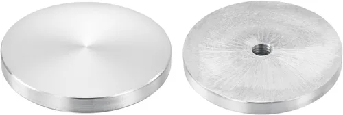 Vista 37 de uxcell M6 Rosca 0.787 in de diámetro de forma redonda de aluminio disco hardware 1pcs, aluminio círculo disco vidrio adaptador superior para mesa