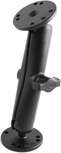 Vista 6 de RAM Mounts Soporte de bola doble universal con dos placas redondas RAM-B-101U con brazo mediano para montaje de taladrado