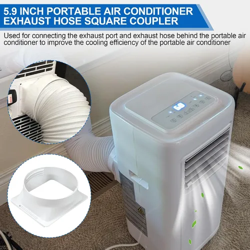 Vista 6 de Acoplador portátil de manguera de escape de aire acondicionado de 5.9 pulgadas, manguera de escape de CA portátil de 6 x 7 pulgadas, acoplador