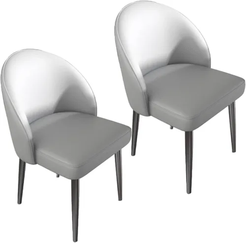 Vista 11 de YVYKFZD Juego de sillas de comedor, silla de comedor de cuero con respaldo curvo, sillas de cocina sin brazos, silla auxiliar tapizada cómoda
